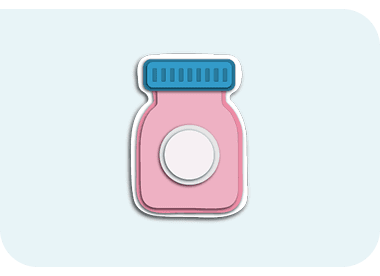 Icon of a pill bottle containing folic acid