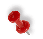 Red pushpin angled left