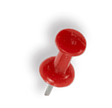 Red pushpin angled right