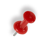 Red pushpin angled right