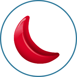 Illustration of a sickled red blood cell
